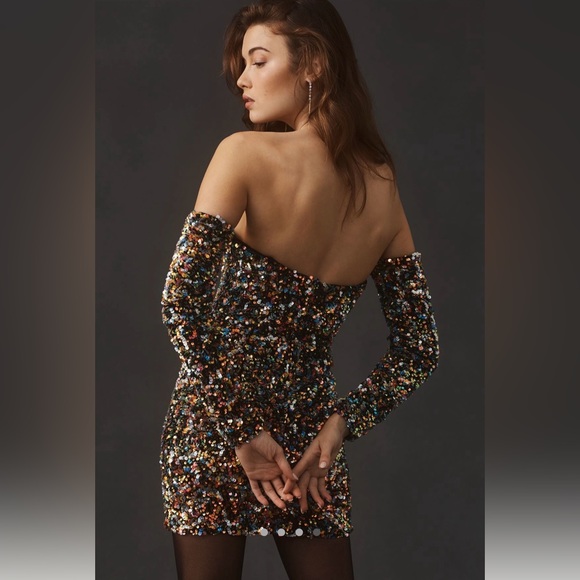 HELSI Lindsay Off-Shoulder Sequin Velvet Mini Dress - Picture 3 of 8